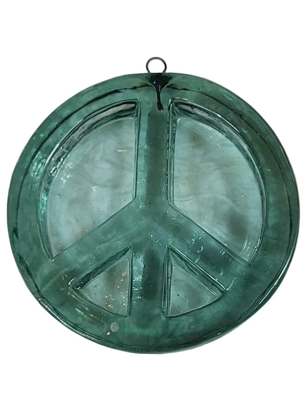 Solid Pale Green Glass PEACE Suncatcher / Ornament / Wall Hanging - Picture 2 of 7
